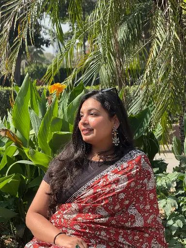 Red peacock saree